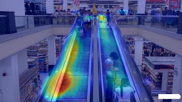 Demonstração do mapa de calor do Chatguard em gôndolas de supermercado